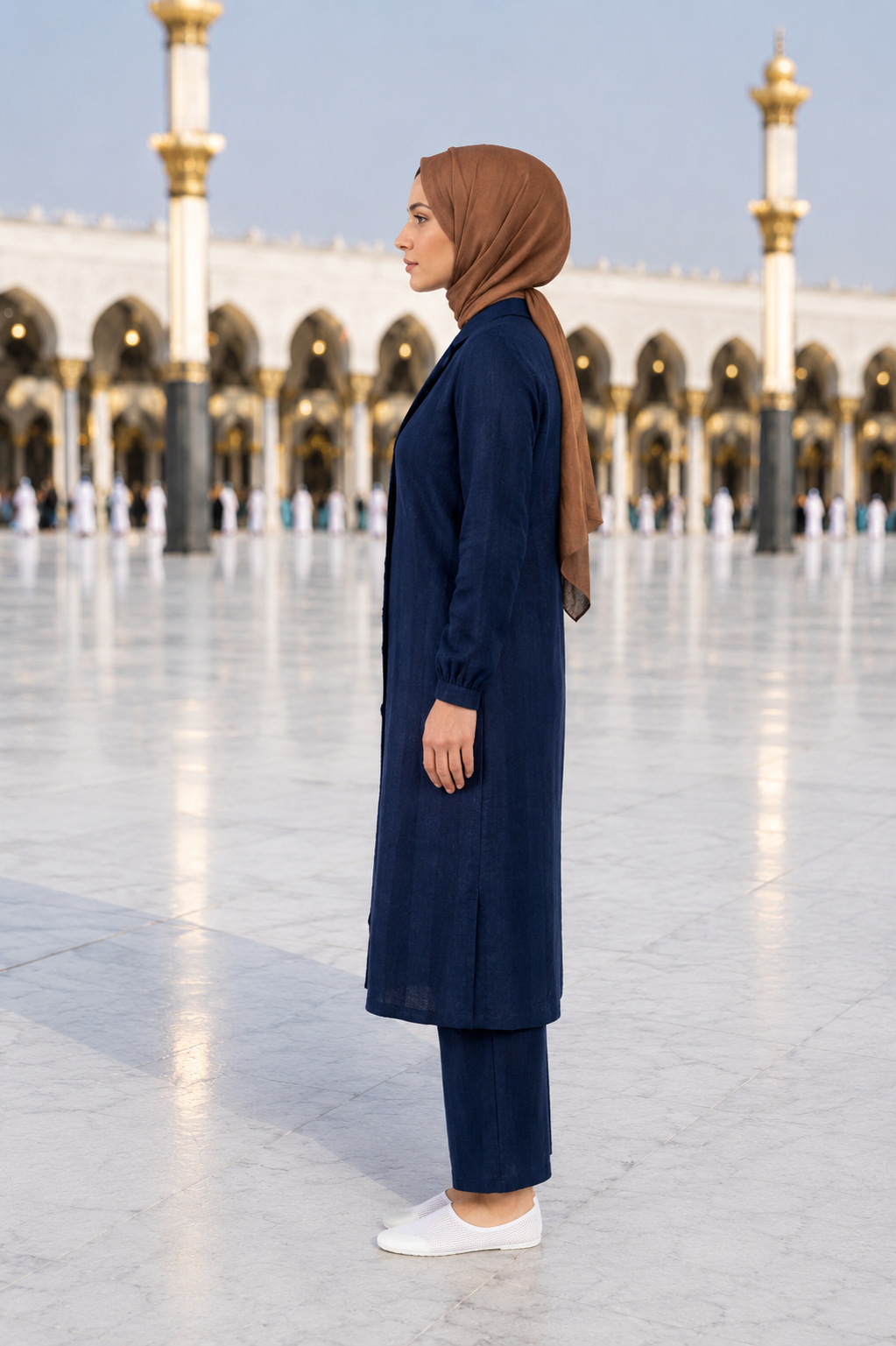 Hac Umre Takımı  Kadın Müslin Kumaş | Lacivert