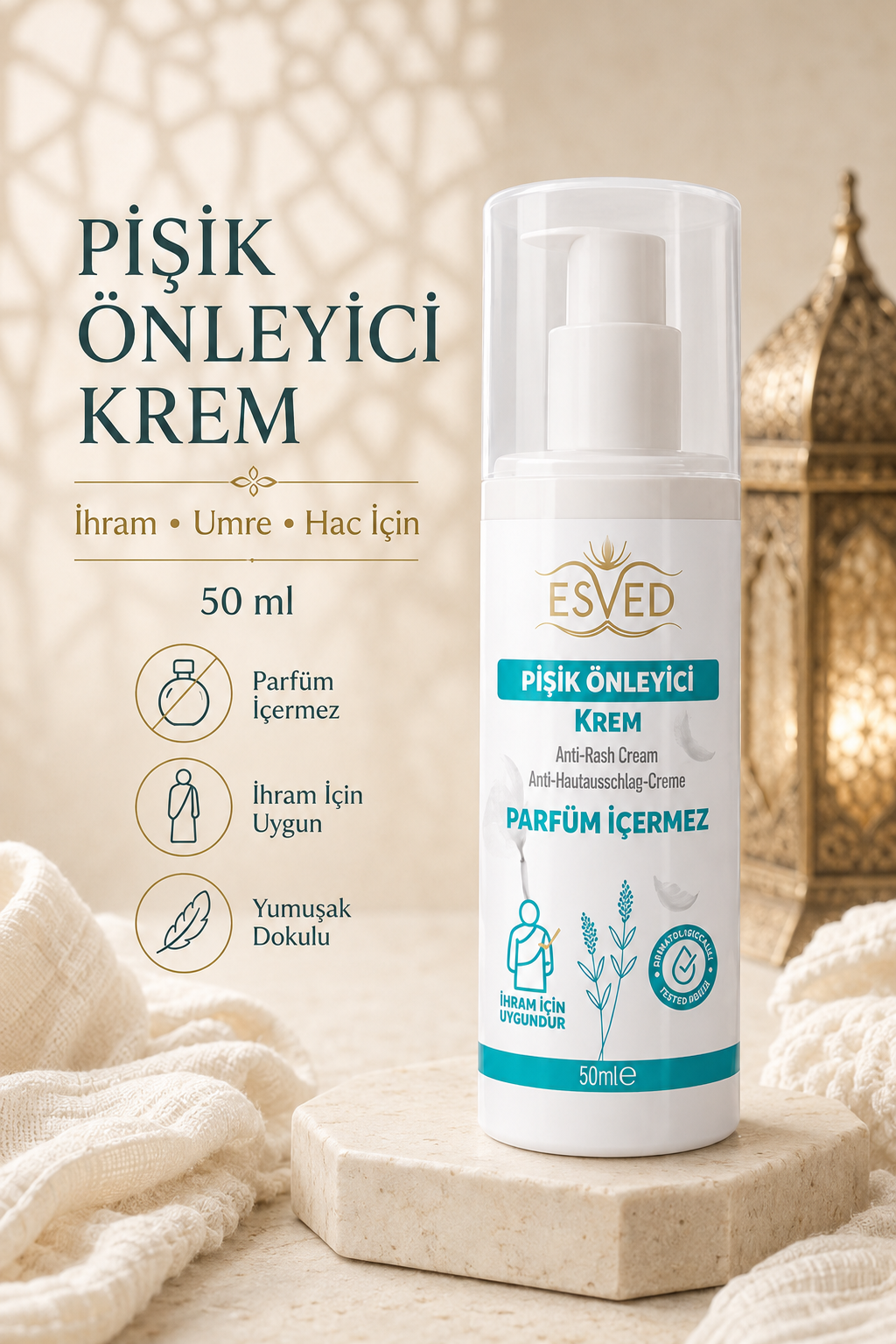 İhrama Uygun Kokusuz Pişik Kremi | UMREHANEM