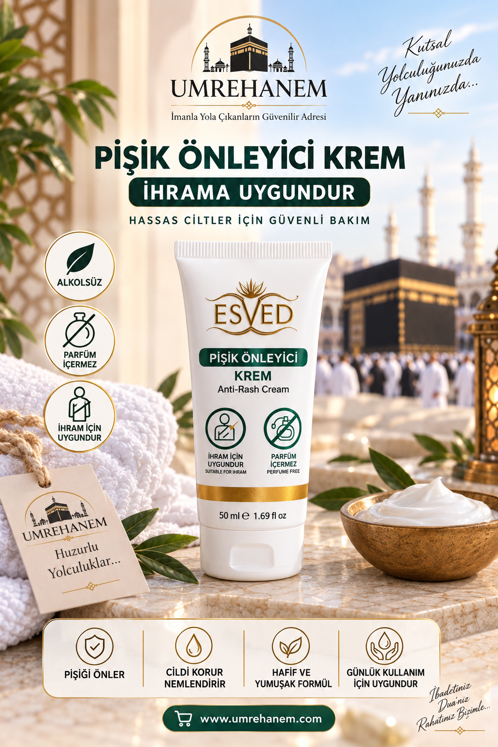 İhrama Uygun Pişik Önleyici Krem | UMREHANEM