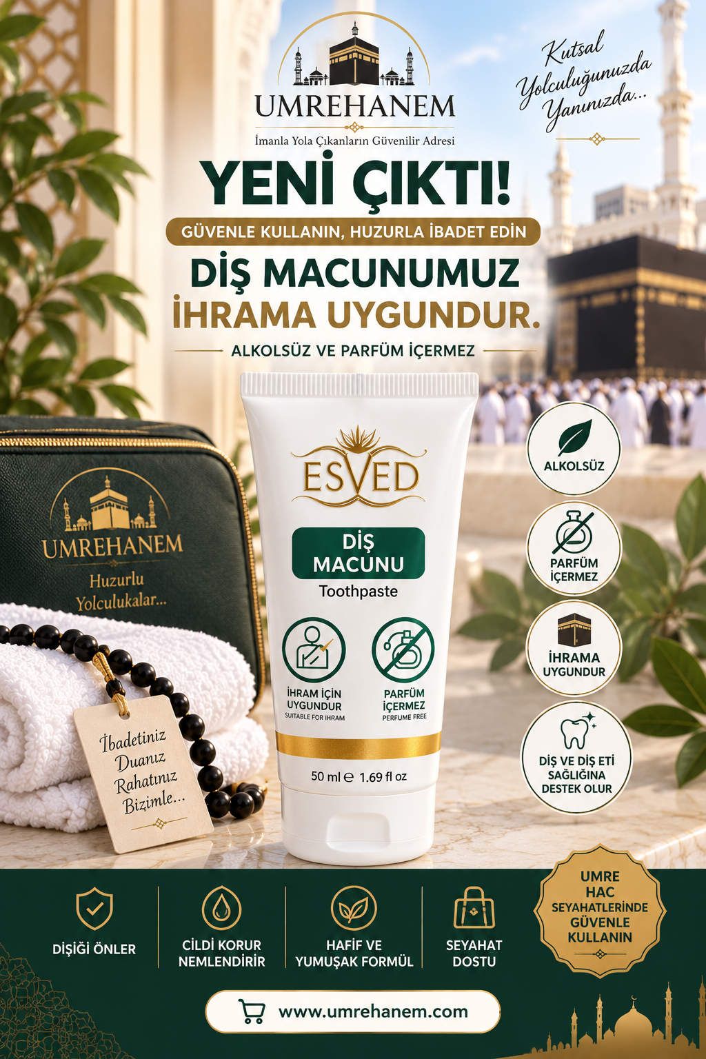 İhrama Uygun  Kokusuz ve Alkolsüz Diş Macunu | UMREHANEM