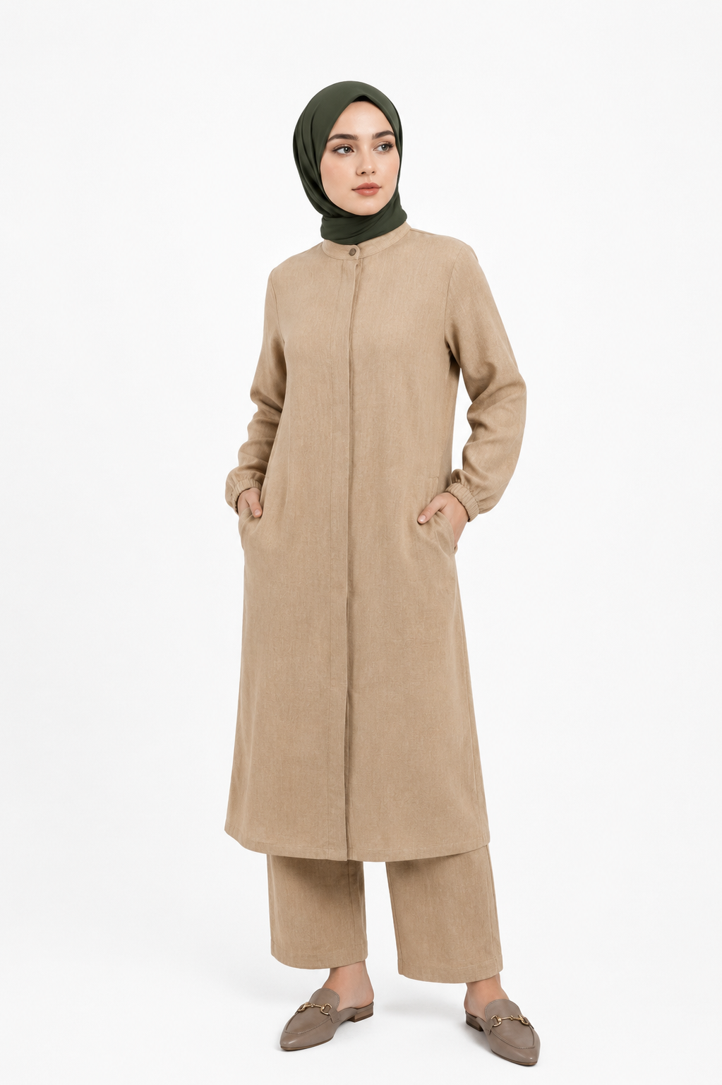 Hac Umre Takımı  Kadın Müslin Kumaş | Bej | OUTLET