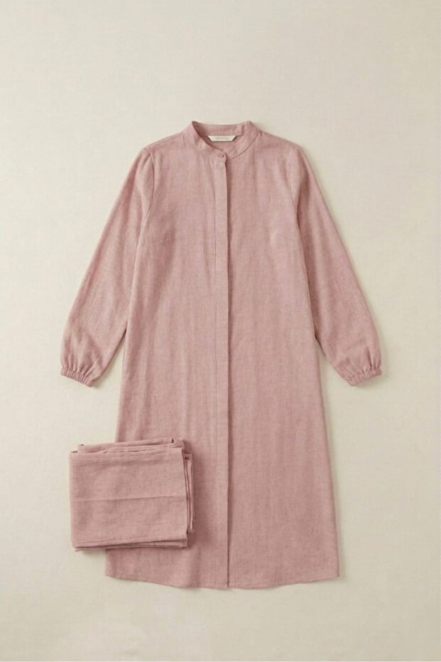 Hac Umre Takımı  Kadın Müslin Kumaş | Pudra Pembe | OUTLET